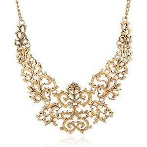 Vintage Hollow Filigree Floral Exaggerated Choker Statement Retro Necklace for W